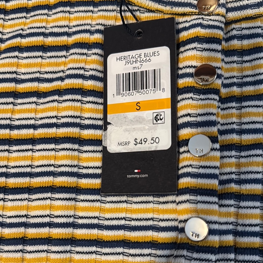 Tommy Hilfiger Multicolor Striped Henley Top - Picture 3 of 5